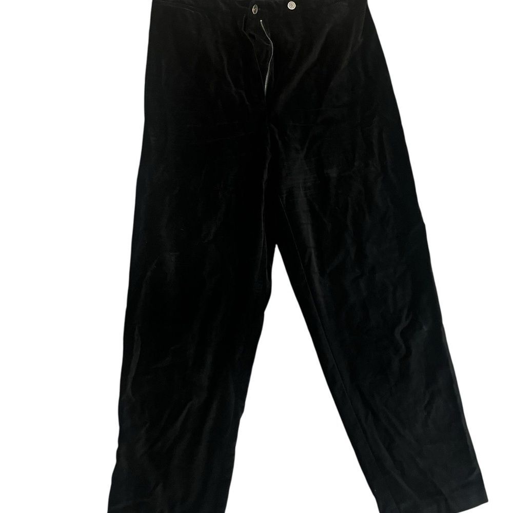 🖤 Crazy Horse by Liz Claiborne Women’s Black Velvet Pants – Size 12 - Picture 1 of 10